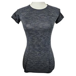 ATHLETA WOMEN'S GRAY SHORT SLEEVE FASTEST TRACK TEE SHIRT SIZE XS